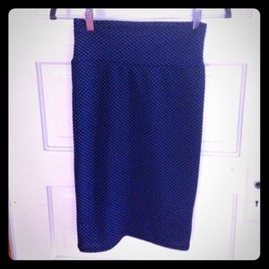 LulaRoe blue and black Cassie skirt