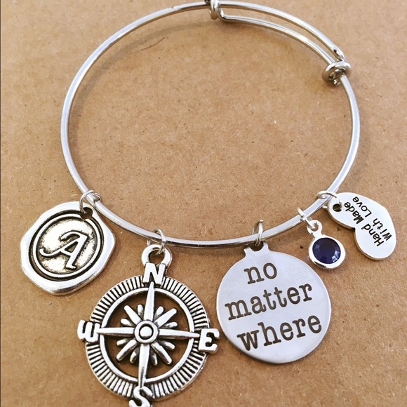 No matter where compass charm bracelet - Picture 2 of 4