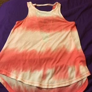 Pink and white tank top