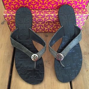 Tory Burch Thora-Stingray Leather Sandals
