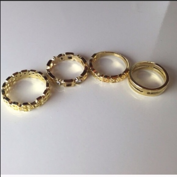 4 pcs set of Gold rings - Picture 4 of 6
