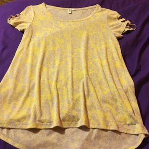Yellow and gray top