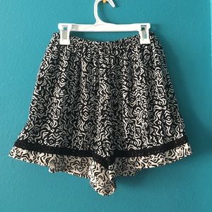 High Waisted, Black & White Shorts