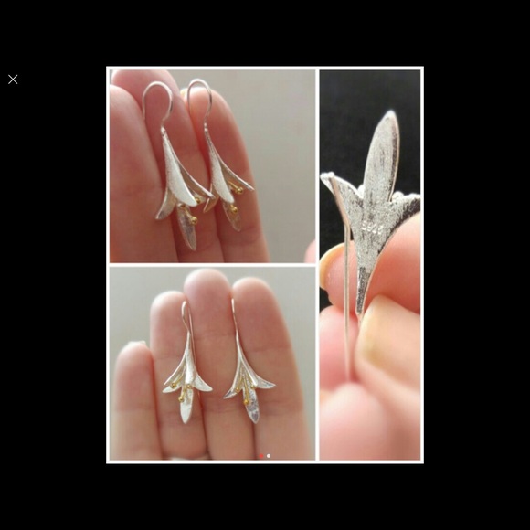 925 Sterling silver flower earrings - Picture 3 of 4