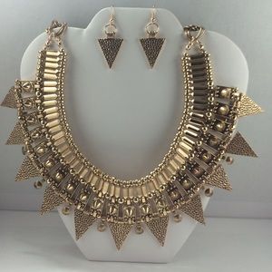 Fringe Medallions Necklace set gold