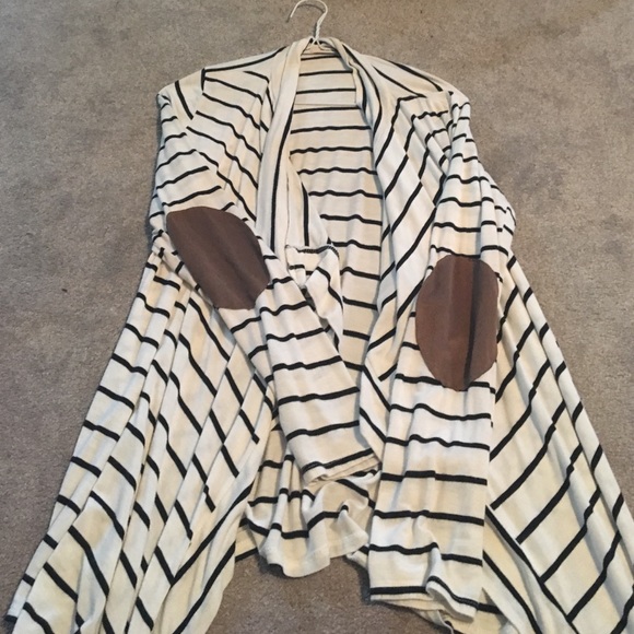 Striped sweater with padded elbows