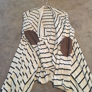 Striped sweater with padded elbows