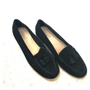 Topshop Suede Loafers with Tassle