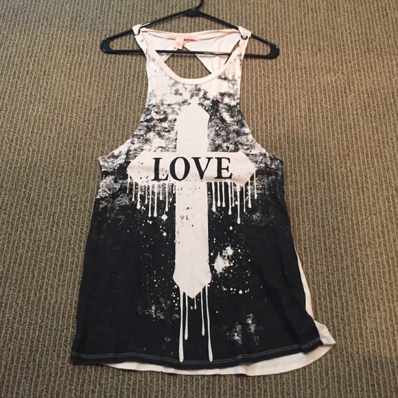 Long tank with cross love design