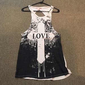 Long tank with cross love design