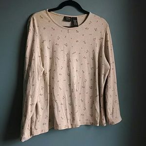 Long sleeve flower print oversized top