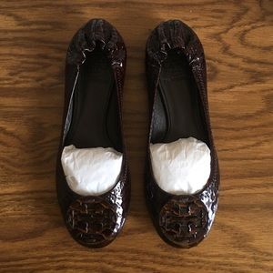 Tory Burch Reva-Litus Snake Print Flat Size 6.5