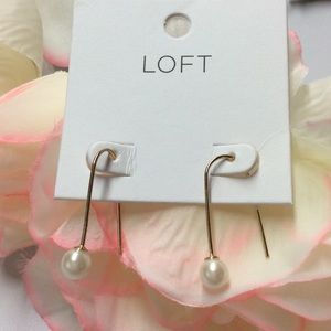 LOFT Pearl Drop Earrings NWT