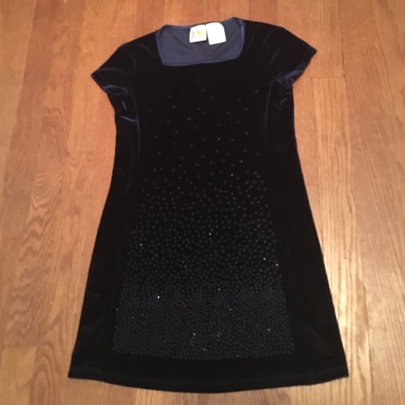 Navy velvet dress