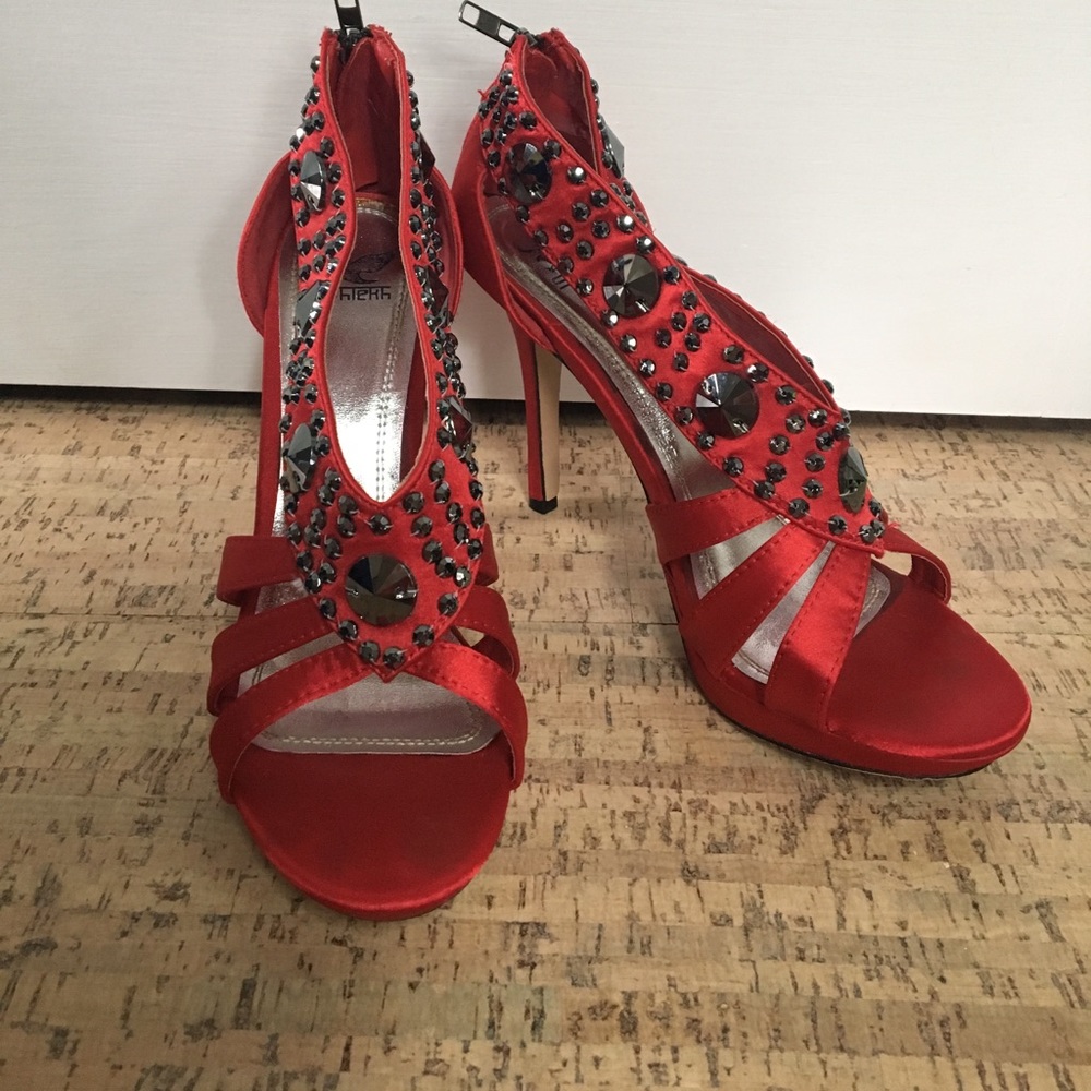 Sexy Sparkly Red Stilletto Holiday Heels Prom