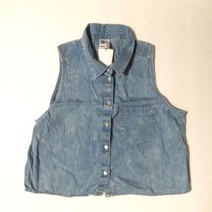 Chambray crop tank