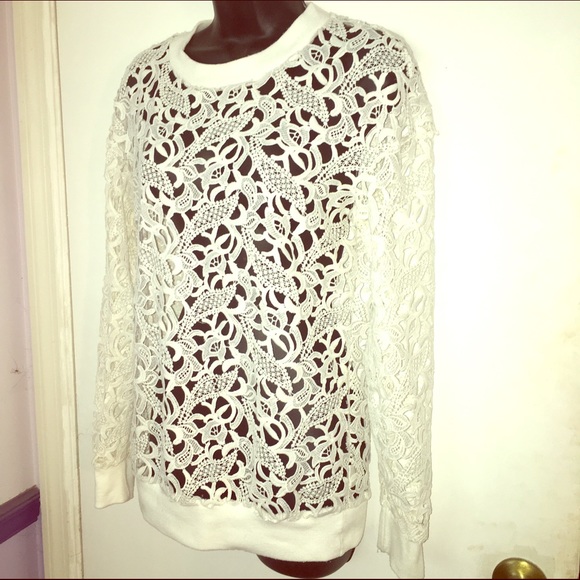 ❄️White Crochet Lace Sweatshirt❄️