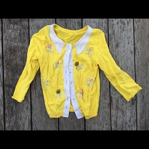 Anthropologie Yellow 3/4 sleeve sweater