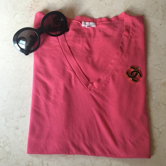 J. Crew Coral v neck tissue Tee