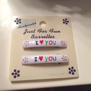 NWT Retro "I ❤️ You" Barrettes