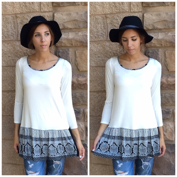 White Tribal Print Tunic - Picture 2 of 3