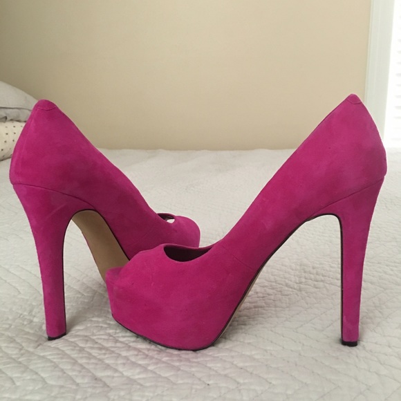 Pink suede Jessica Simpson heels worn ONCE