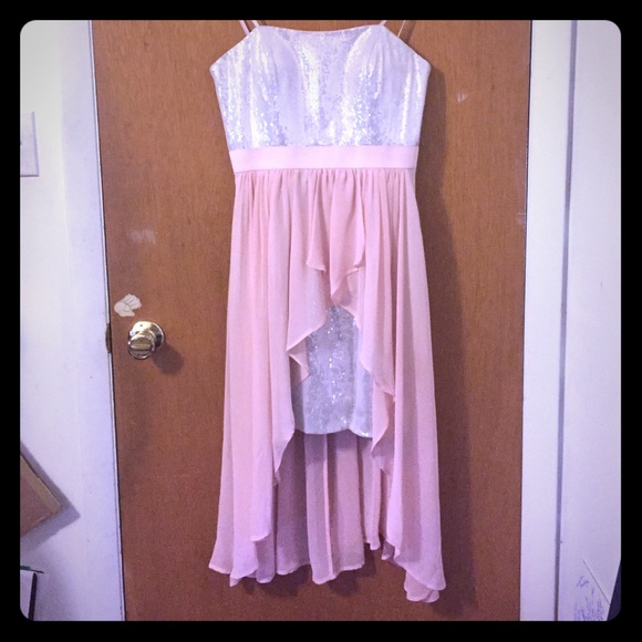 Aidan Mattox Strapless Waterfall Dress