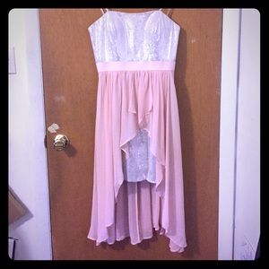 Aidan Mattox Strapless Waterfall Dress