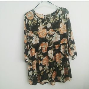 Forever21 floral black dress