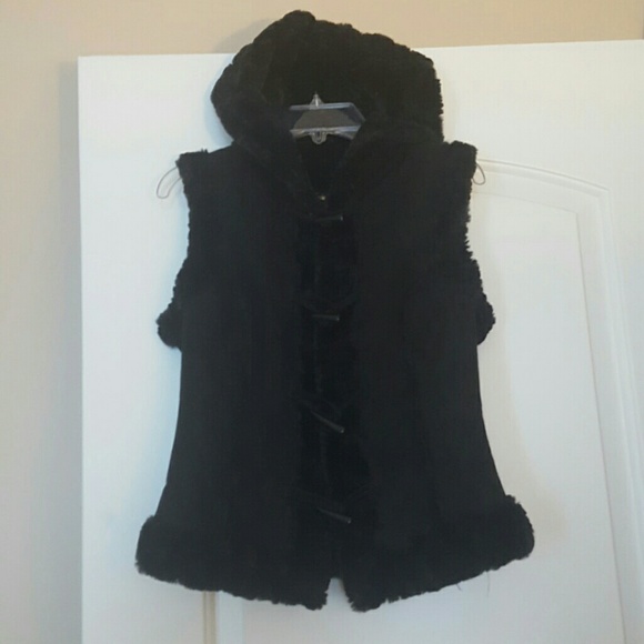 Guess faux fur vest xs