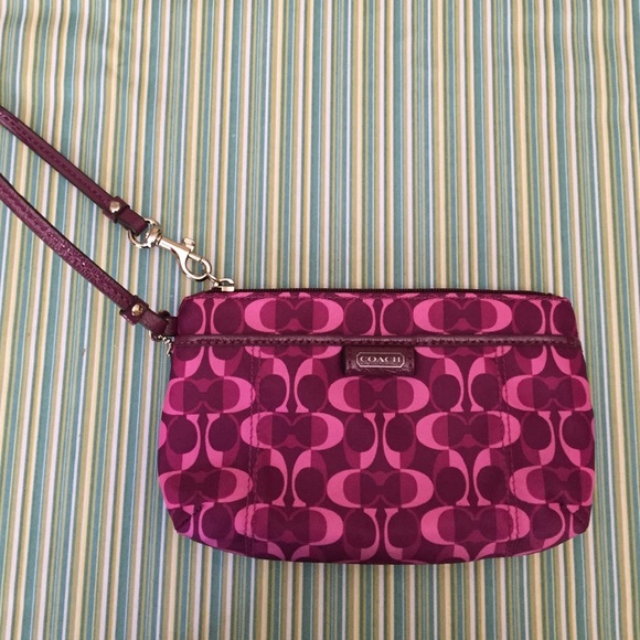 Brand New Magenta Coach Wristlet!