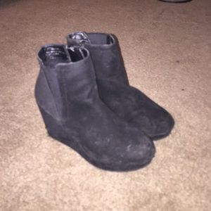 Black wedge booties (reduced price for scuffs)