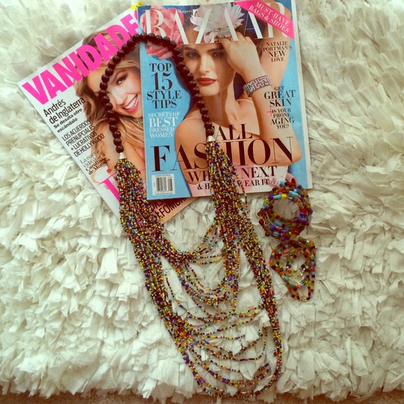 Colorful long necklace
