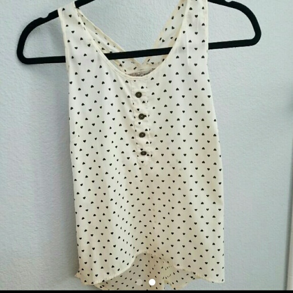 Hi low blouse with hearts