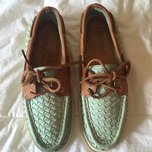 Sperry Seafoam Woven Topsiders