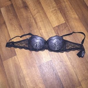 Black and gray push up bra