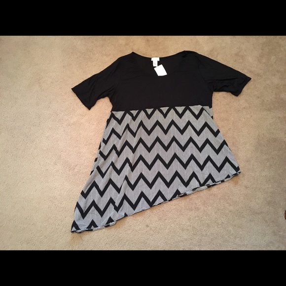 NWT Plus 3x Bellino Asymmetrical Tunic - Picture 4 of 4