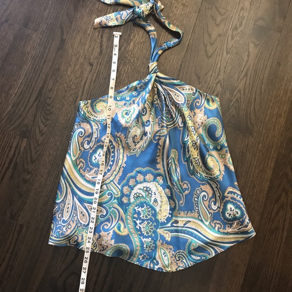 INC Silk Blue Paisley Halter Top - Picture 4 of 6