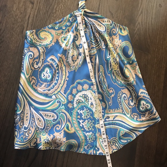 INC Silk Blue Paisley Halter Top - Picture 5 of 6