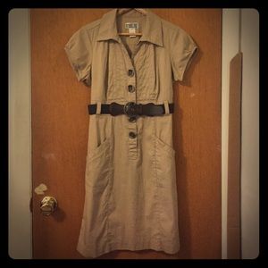 Khaki Office Dress