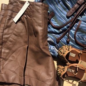 Vegan leather shorts