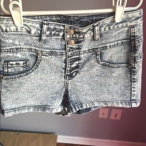 High waisted faded shorts