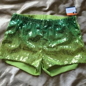 Green ombré M/L shorts festival mermaid