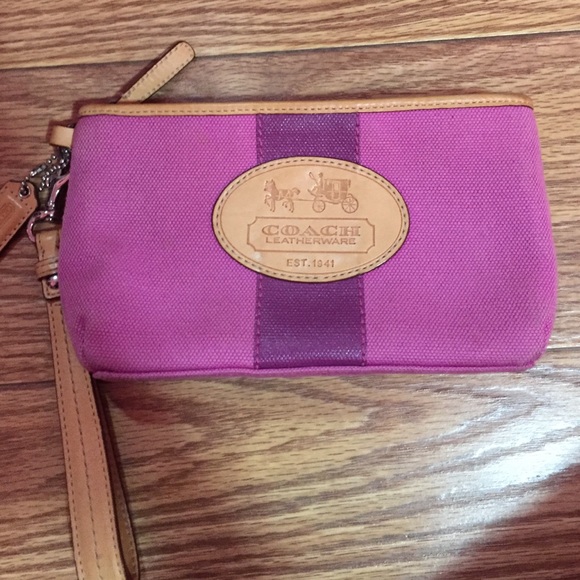 Pink and Magenta Coach Wristlet!