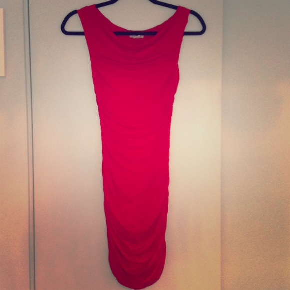 H&M Red Rouched Dess