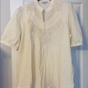 Brand new, never worn Ivory top with lace detail