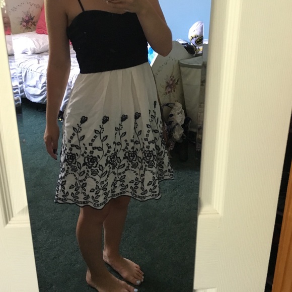 White and blue dress