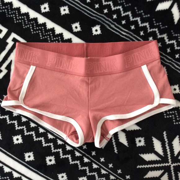 Pink Victoria S Secret Intimates Sleepwear Begonia Vs Pink Logo Boyshorts Poshmark