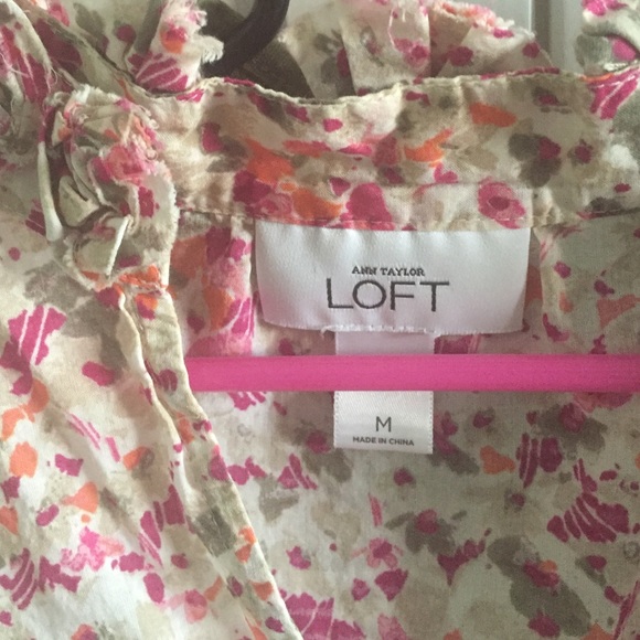 Ann Taylor Loft Sleeveless Floral Top Sz M - Picture 2 of 2