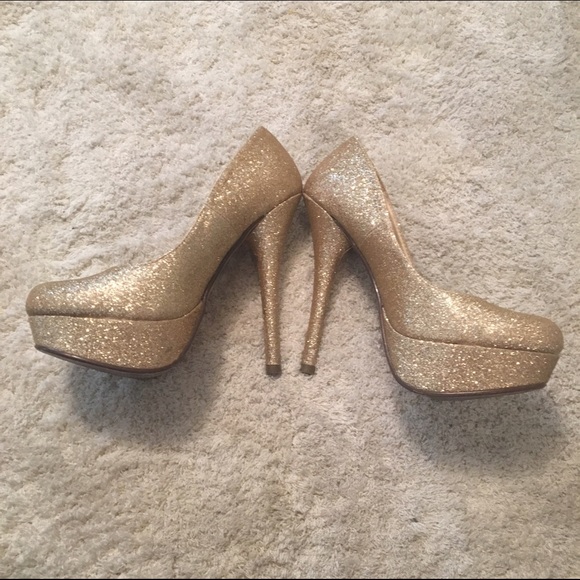 Gold Glitter Heels